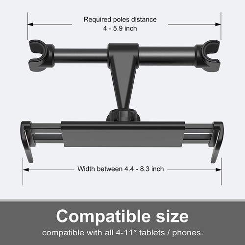 Car Backseat Tablet Headrest Holder for Android and iPad Pro Mini, Cellphones - Picture 5 of 15