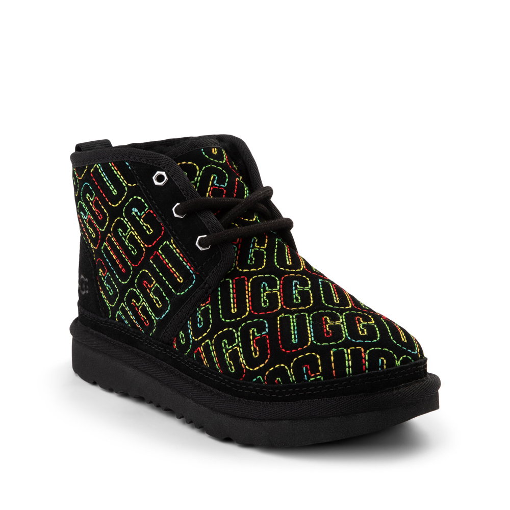 UGG NEUMEL II GRAPHIC STITCH Multi Color BLACK SUEDE BOOTS Chukka