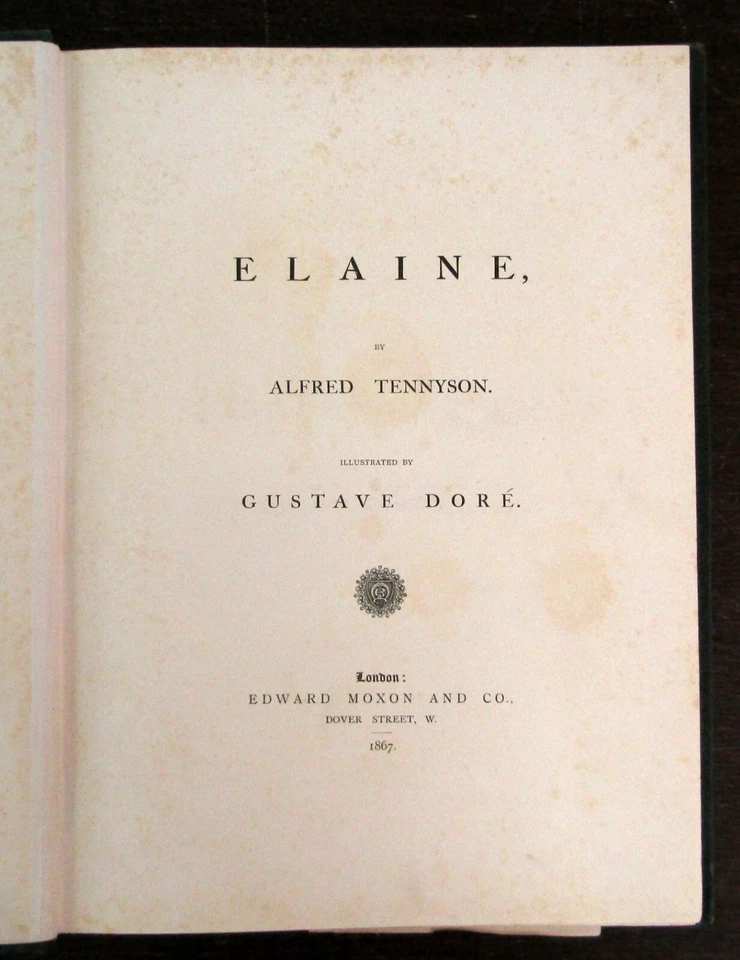 Tennyson Alfred Elaine 1867 Gustav Dore dekorativ Rundumgoldschnitt 9 Tafeln - Bild 3 von 4