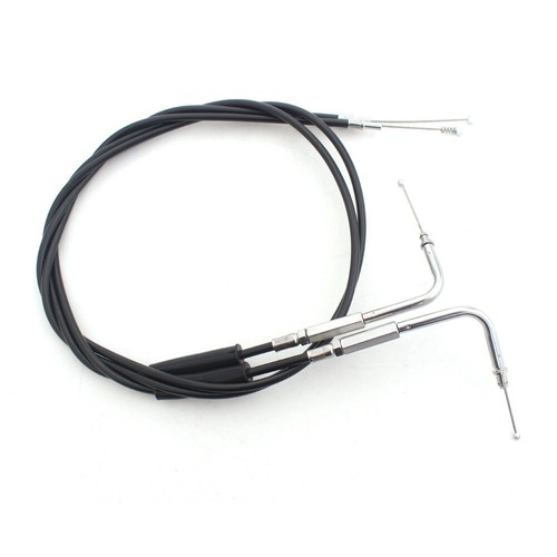 Black Steel Throttle Cable Wire Fit For Harley FLH FLT FXD FLST FXST 1996-2010 - Picture 3 of 15