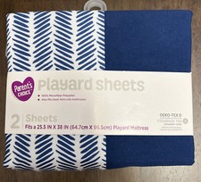 Parents Choice Baby Boy Navy Chevron Playard Sheets Fits 25.5in x 38in