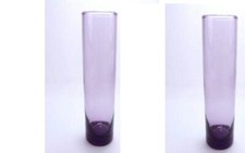 NEW LIBBEY PURPLE GLASS CYLINDER BUD VASE 2 PC 7-1/2" HIGH NEW MADE IN USA