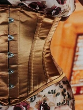 201 Limited Edition Light Brown Satin 20” Steel Boned Underbust Waspie Corset
