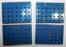 4 PLAQUES A REBORDS BLEU UNI 9x6cm réf 53 . MECCANO ANNEES 54/69 BOITE 5a à 10
