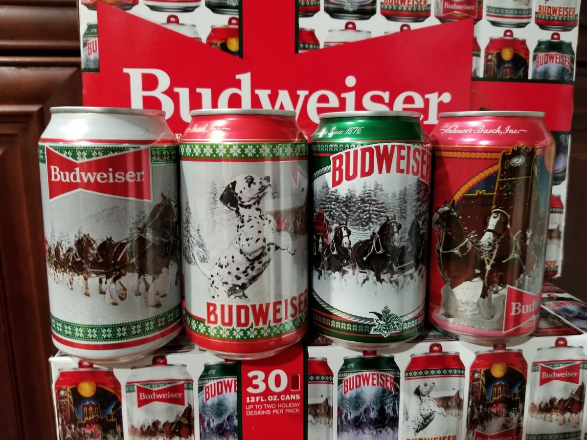 Budweiser 2020 Holiday Beer Cans TWO Sets Of All Four Limited
