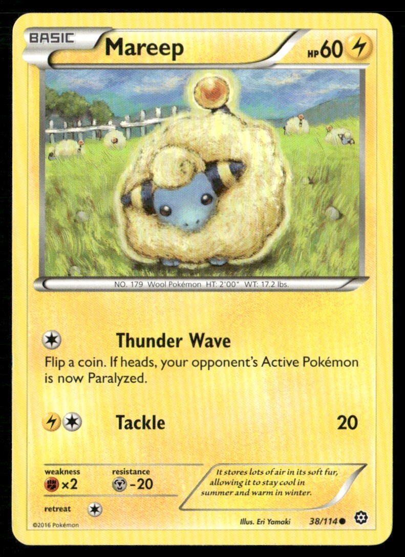 2016 Steam Siege Set Pokemon Card 038  Mareep LP