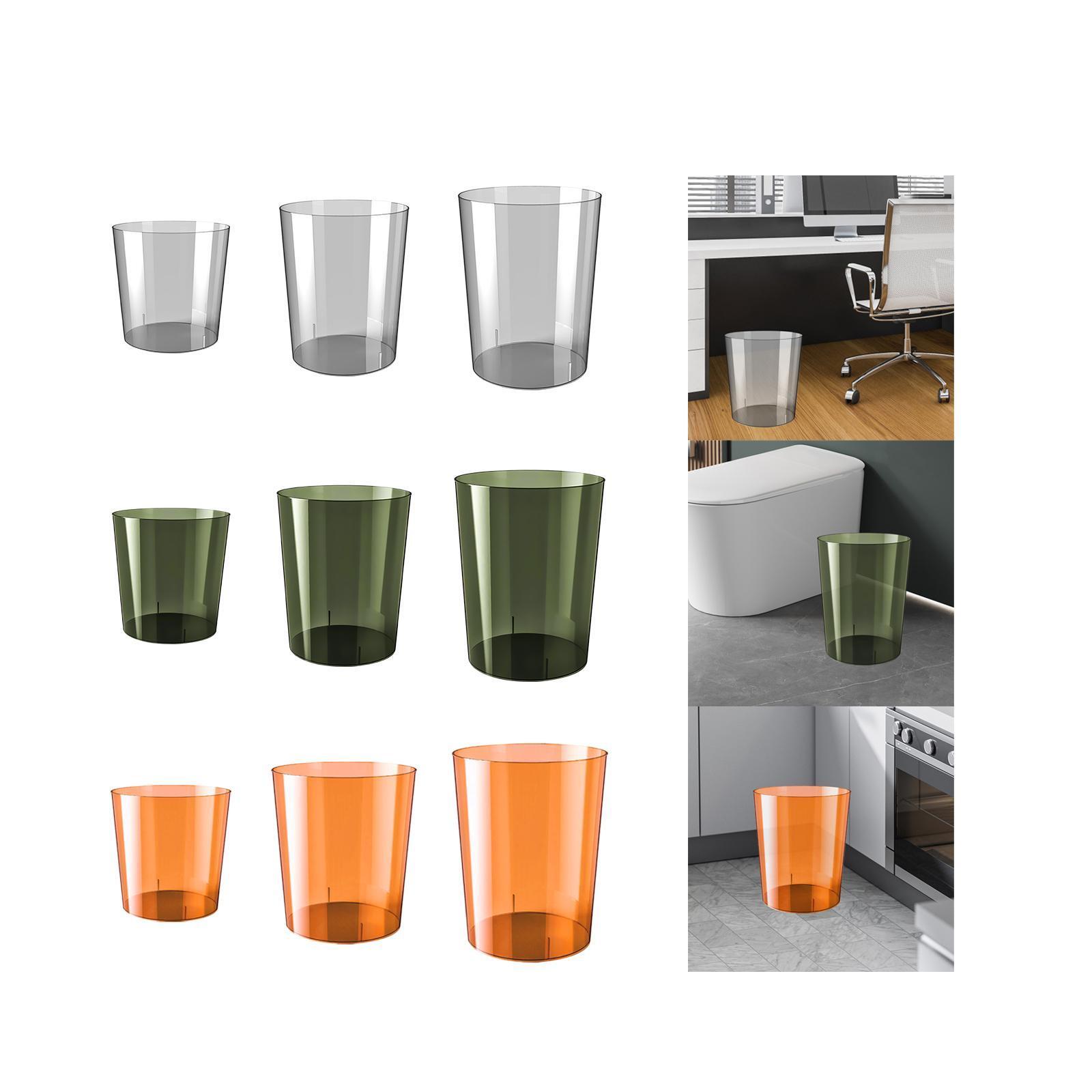 Trash Can, Waste Paper Basket, Minimalist Round Garbage Container, Transparent-image