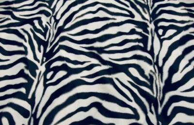Zebra Large White and Black Velboa upholstery Fabric per yard 60  wide