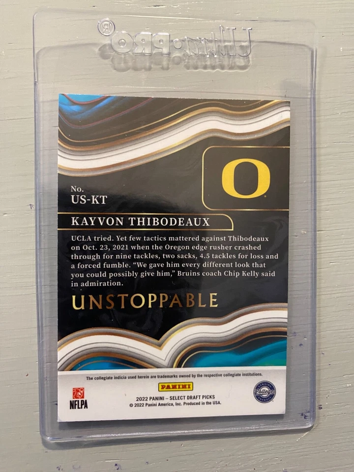 Kayvon Thibodeaux #US-KT "Unstoppable"  (2022 Panini Select Draft Picks) - Image 2 of 2