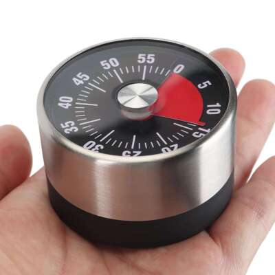 Kitchen Bar Stainless Steel Timer Mechanical Timer 60min Countdown Alarm Cooking