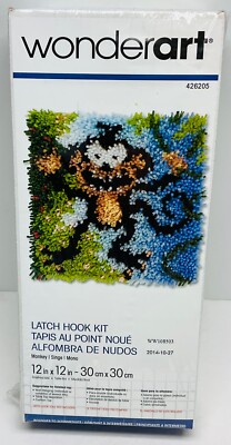 Wonderart Spinrite New Latch Hook Kit Complete Monkey Theme Pillow Top