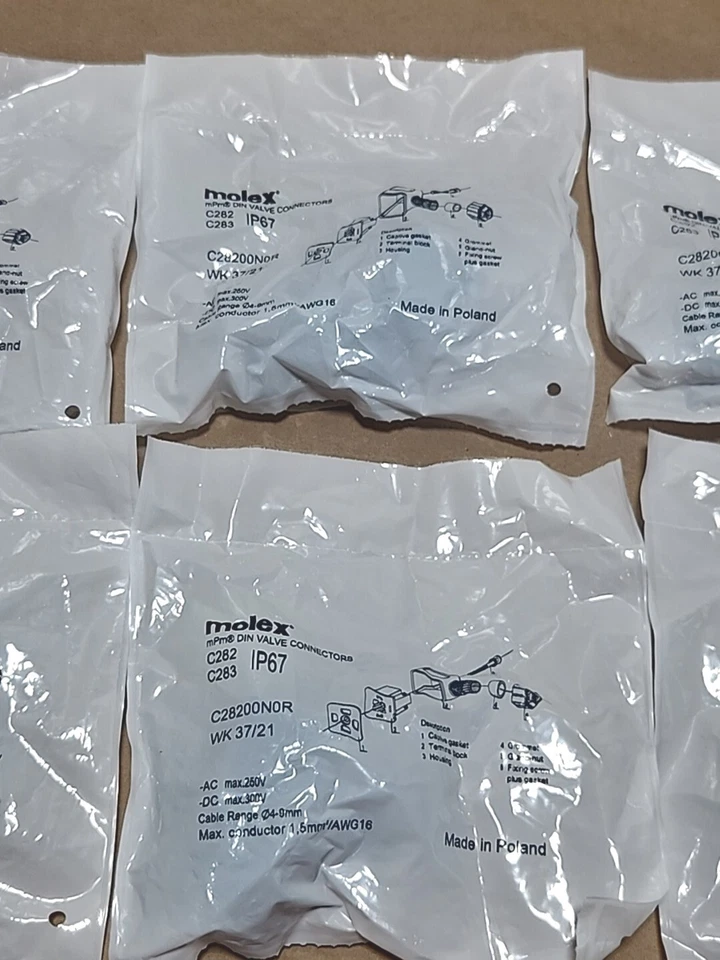 *BRAND NEW* [6] Molex Woodhead 121201-0001 mPm Din Valve Connector IP67 Warranty - Image 3 of 4