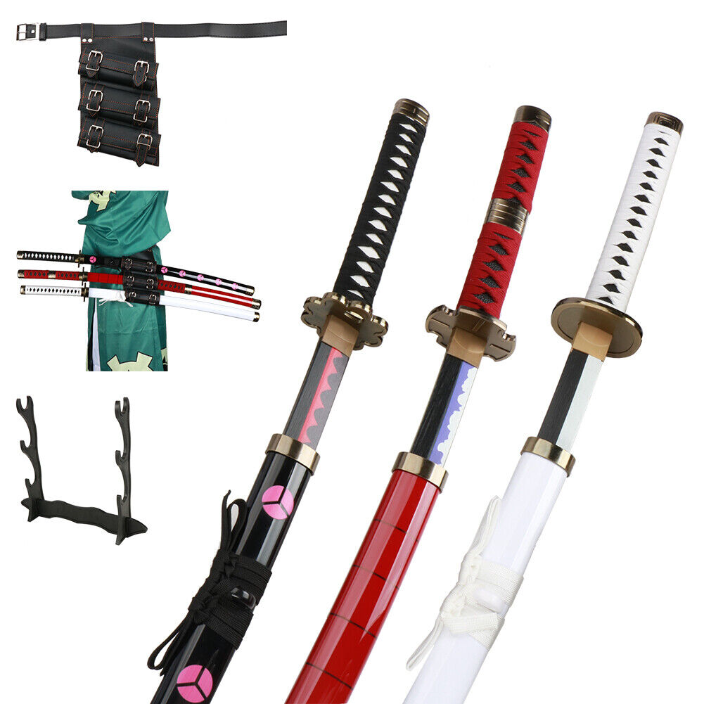 41'' One Piece Roronoa Zoro Sword Cosplay Enma Kitetsu Shusui Wado Katana Swords