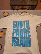 Mens White Vintage South Padre Island Shirtsleeve Shirt Size Medium
