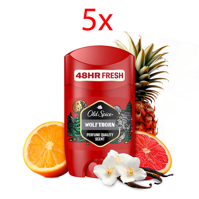 5x Old Spice Wolfthorn Deodorant Stick | 50ml | Stick Ohne Aluminium Für Männer