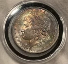 1878 S Morgan Silver Dollar Choice BU MONSTER RAINBOW TONED Unc Ms Original