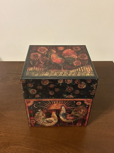 (5) Bob’s Boxes Rise and Shine Square Decorative Rooster Stackable Nesting Boxes - Picture 12 of 24