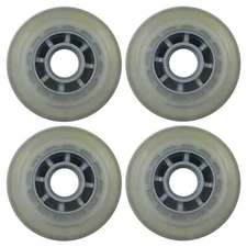 Inline Skate Wheels Multi use 76mm 78A Clear Silver Indoor/Outdoor (4 Wheels)