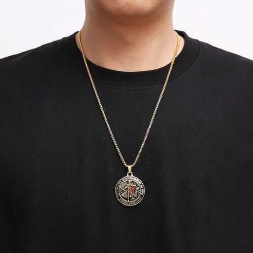 Knights Templar Armor of God Ephesians 6:13-17 Pendant Stainless Steel Necklace - Picture 7 of 59
