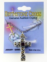6030129 Christian Cross Necklace Two Tone Silver Gold Birthstone Austrian Cry... on sale 6030129 Christian Cross Necklace Two Tone Silver Gold Birthstone Austrian Cry... on sale