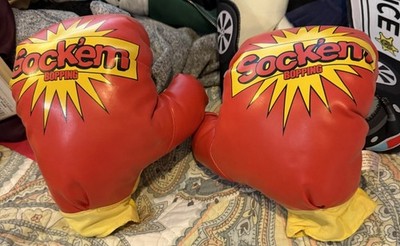 2002 Big Time Toys,LLC Kid s Sock em Bopping Gloves- Green Paint On Right Glove