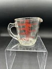 Vintage Pyrex Measuring Cup 508  1 Cup Red Lettering Closed D Handle USA
