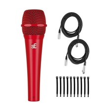 sE Electronics V7 Red Dynamic Supercardioid Handheld Microphone, Red - Bundle...