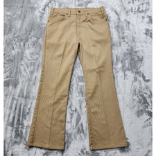 Vintage Levi's Pants Mens W33 L29 Tan Sta-Prest Flare Bootcut Trousers Western