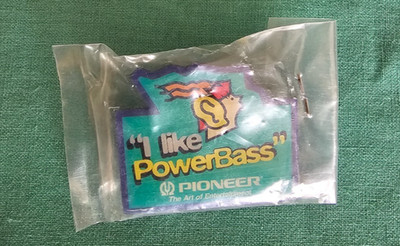 Pioneer Pin Anstecker  I like PowerBass  Vintage Car Audio Merchandise OVP