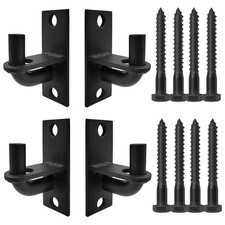 4 Pack Black Wall Mount Gate Chain Link Hinges with Screws, Heavy Duty Farm F...