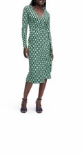 DVF Diane Von Furstenberg x Target L/S Midi Arrow Geo Green Wrap Dress M