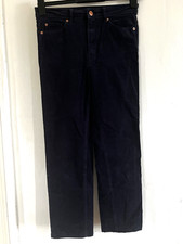 M&S Collection Navy Cord Straight Leg Trousers UK 10