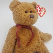 Ty Beanie Babies “Curly” the Brown Teddy Bear Plush Toy
