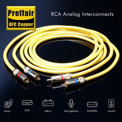 OFC Silver Plated HiFi Audio RCA Kabel Signalverlängerung Verbindungskabel