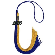 Endea Graduation Royal Blue/Bright Gold Graduation Tassel With Black Date Drop