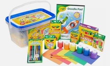 Crayola 115 Piece Kids Super Art and Craft Kit Coloring Set with Storage Tub