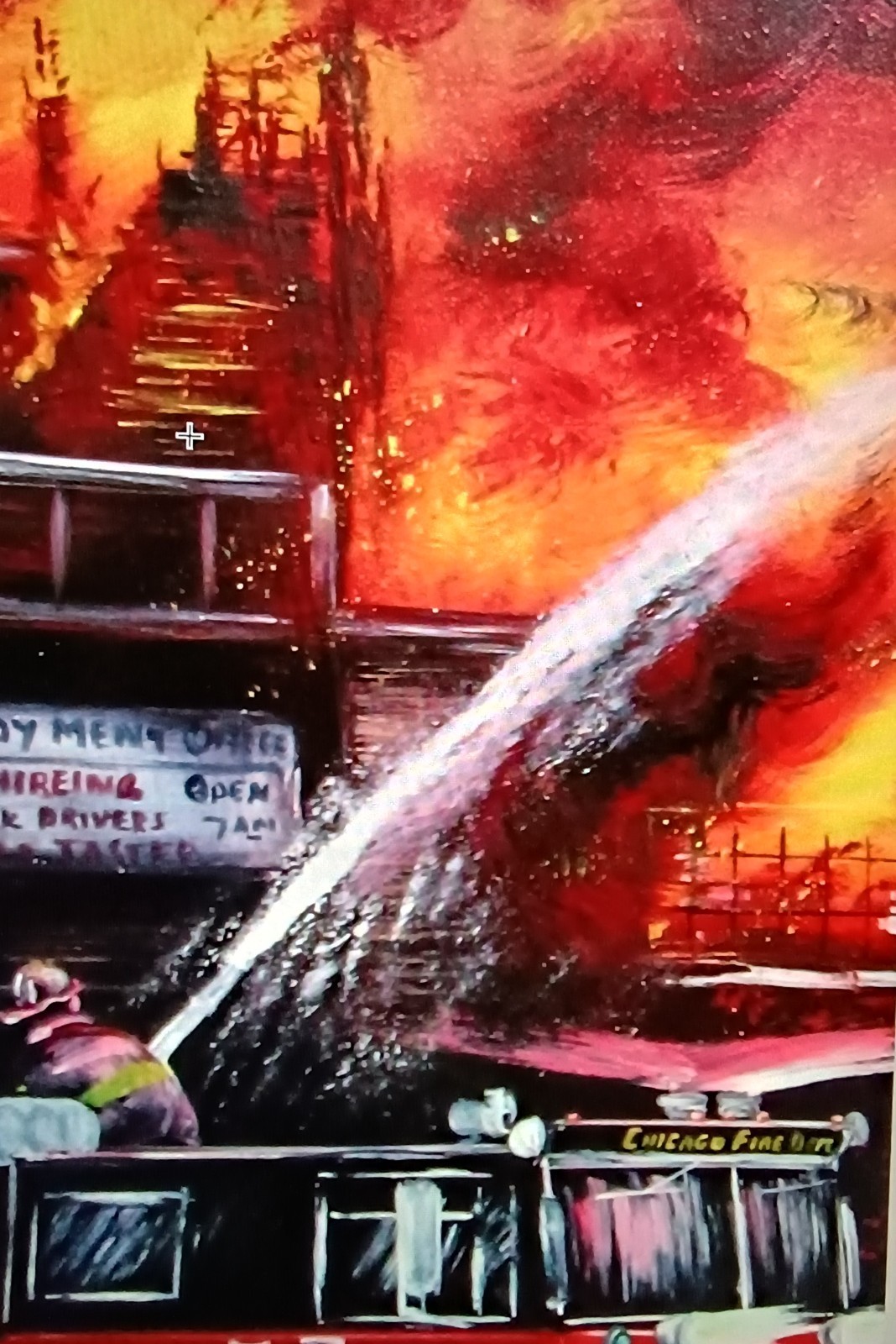 Chicago fire department Lee Kowalski print,engines 108,4,large 24 x 36 poster