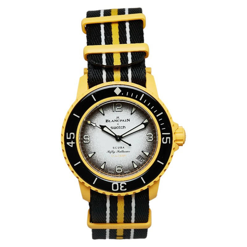 Swatch Blancpain PACIFIC OCEAN SO35P100 Automatic Men's Used Wrist Watch image 2