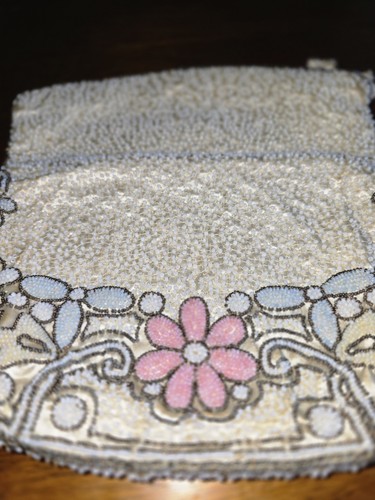 Vintage DORMAR Beaded Lined Pastel Embellished Floral Purse Evening Bag Clutch - Picture 4 of 10