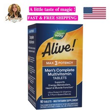 Alive Men's Max3 Potency Multivitamin - Nutritional Support, 90 Tablets