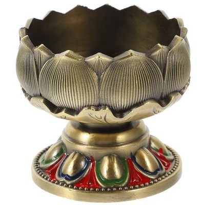 Vaguelly Buddhist Candle Stand, Lotus Shape Ghee Lamp 5X5X4.4CM, As Shown 1
