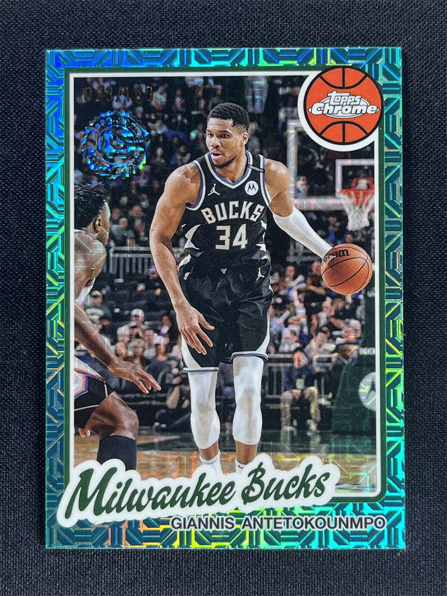 2025-26 Topps Chrome Flagship Giannis Antetokounmpo 1980-81 45th Teal Mojo /199