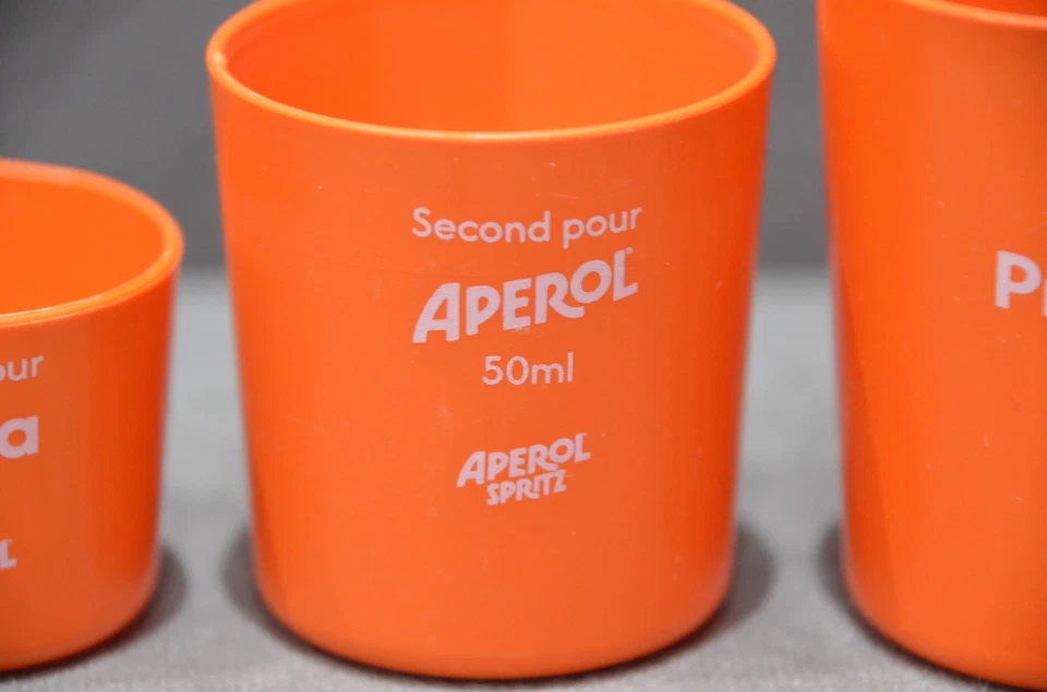 Genuine Aperol Spritz Perfect Serve 3-Part Plastic Jigger Set 25ml 50ml 75ml NEW - Image 3 of 4