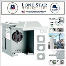 Weatherproof 50 Amp NEMA 14-50R Power Outlet Box for RVs and Electric Vehicles