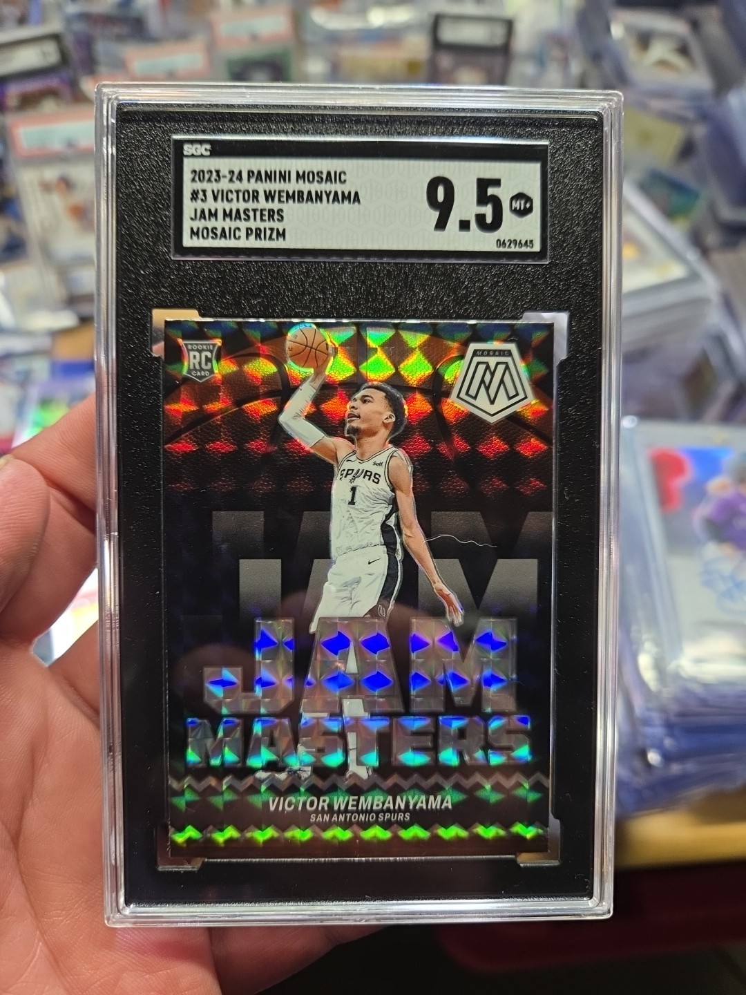 2023-24 Panini Mosaic Jam Masters Victor Wembanyama #3 Mosaic Prizm (RC) SGC9.5