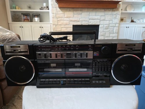 Fisher PH405 Stereo Boombox Japan AM/FM Cassette Recorder Detachable Speakers