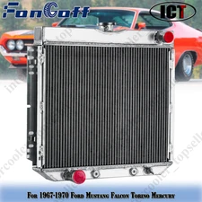 3-Row Aluminum Radiator For 1967-1970 Ford Mustang Falcon Torino Mercury.