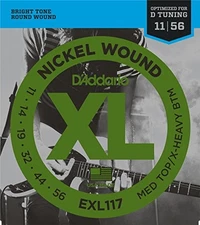 D'Addario Nickel Wound Electric Guitar Strings, Medium Top/Extra-Heavy Bottom