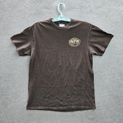 Wrangler NFR Men Shirt M Brown Rodeo Western Las Vegas Prorodeo Gear