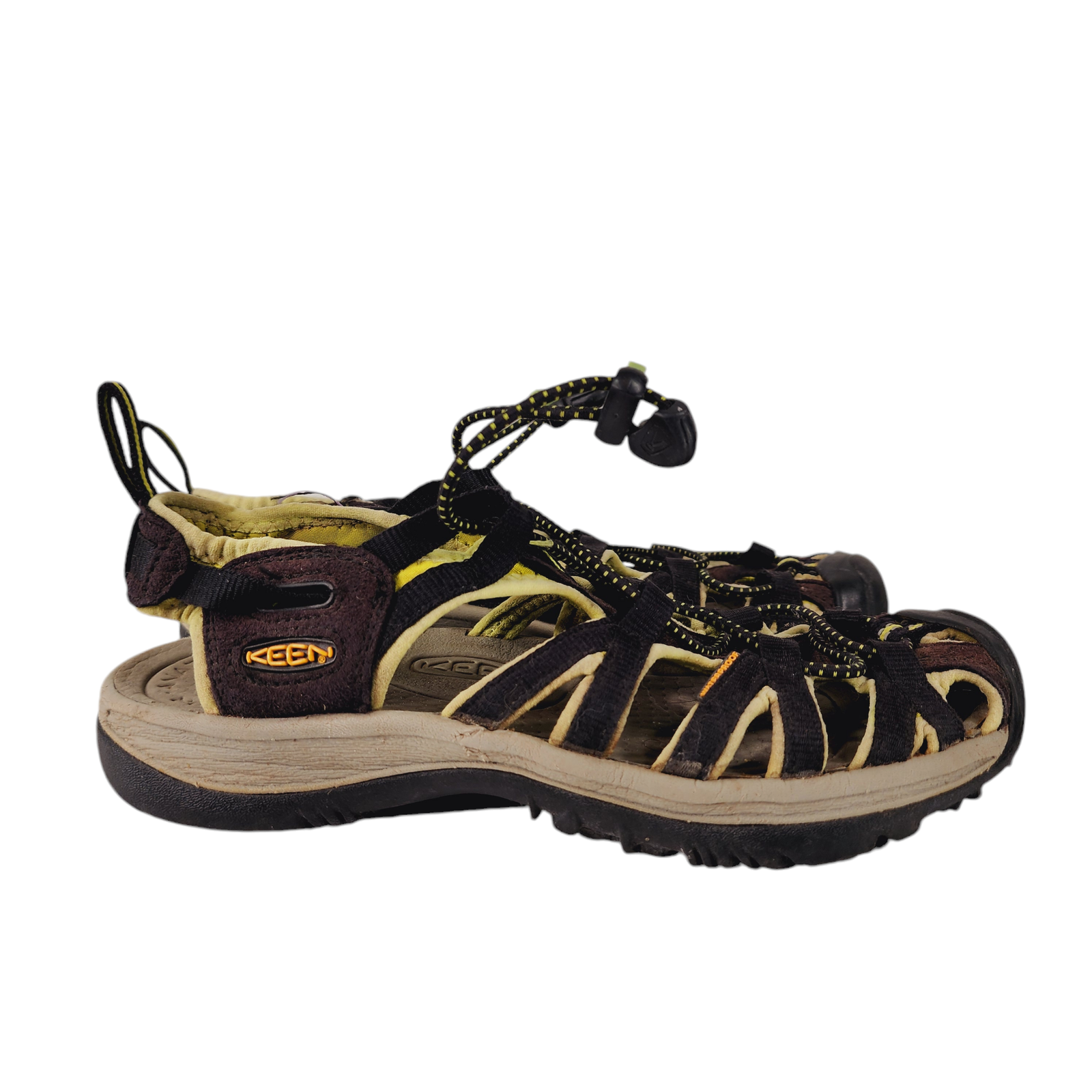 Sandali da trekking Keen donna 6 5 Whisper nero giallo punta chiusa escursionismo cinch